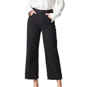 BILLY REID Cropped Wide Leg Pant High Waist Waist Striped in Black Size 4